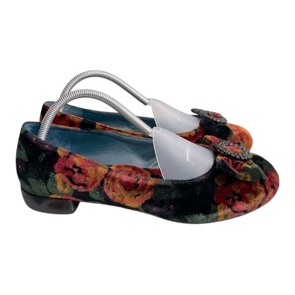 VIA SPIGA Velvet Floral Ballet Flats Bow Rhinestone Accent
Slip On US 10M - Picture 3 of 12